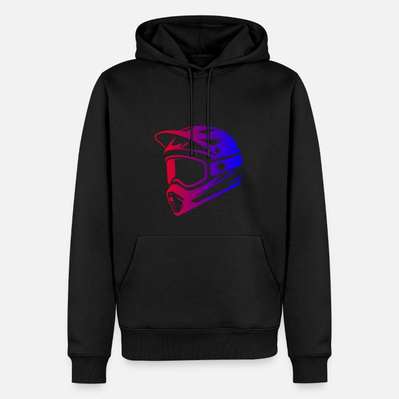 Casque de descente - Sweat à capuche Premium bio Homme - noir