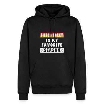 Le hockey sur gazon est ma saison préférée de hockey en salle - Sweat à capuche Premium bio Homme - noir - Devant - Nico (187cm)