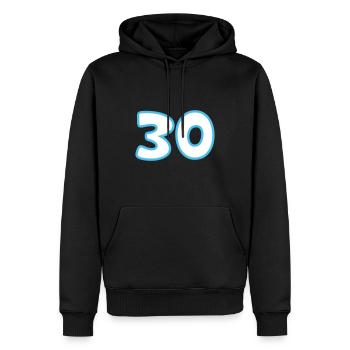 30e anniversaire 30 ans - Sweat à capuche Premium bio Homme - noir - Devant - Nico (187cm)
