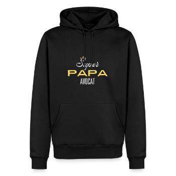 super papa avocat - cadeau - Sweat à capuche Premium bio Homme - noir - Devant - Nico (187cm)