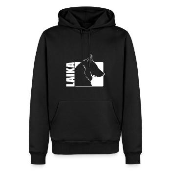 Laika Profil Chiens Chien Wilsigns - Sweat à capuche Premium bio Homme - noir - Devant - Nico (187cm)