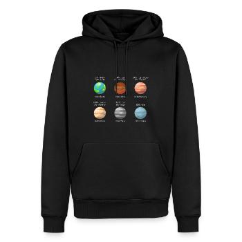 Système solaire Planètes Astronomie - Sweat à capuche Premium bio Homme - noir - Devant - Nico (187cm)