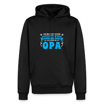 Opa Enkel Sprüche Ich habe meinen Opa - Männer Premium Bio Hoodie - Schwarz - Vorne - Nico (187cm)