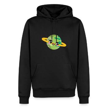 Planète Espace - Sweat à capuche Premium bio Homme - noir - Devant - Nico (187cm)