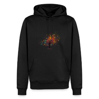 Papillon Arbre Papillons colorés Mouches - Sweat à capuche Premium bio Homme - noir - Devant - Nico (187cm)