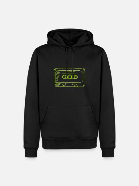 Kassette - Männer Premium Bio Hoodie - Schwarz