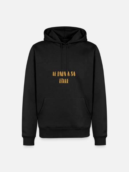 papa a sa fille - Sweat à capuche Premium bio Homme - noir