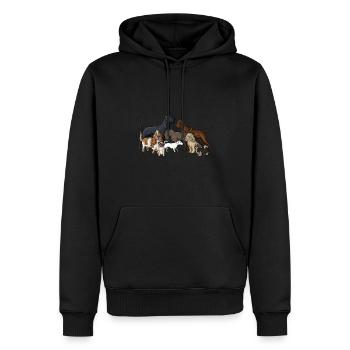 Canine - Sweat à capuche Premium bio Homme - noir - Devant - Nico (187cm)