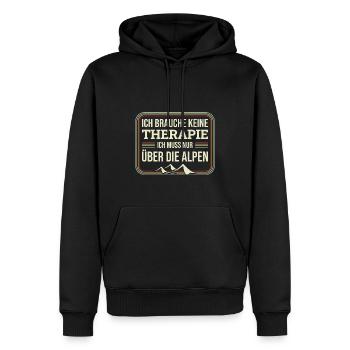 Brauche Keine Therapie Alpen Alpenüberquerung - Männer Premium Bio Hoodie - Schwarz - Vorne - Nico (187cm)