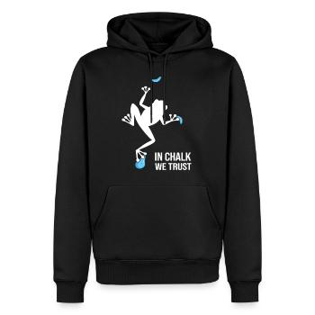 BOULDERING BOULDERING ROCKS BOULDER IN CHALK WE TRUST - Men’s Premium Organic Hoodie - black - Front - Nico (187cm)