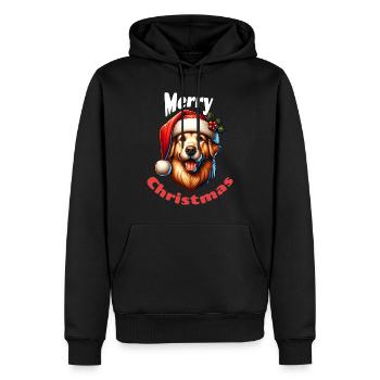 Christmas Dog - Men’s Premium Organic Hoodie - black - Front - Nico (187cm)