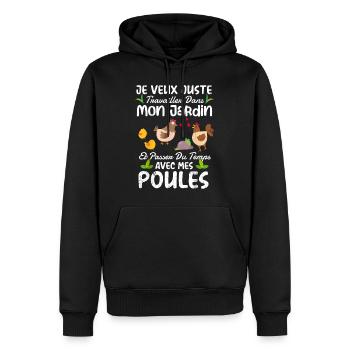 Garten Und Hühner Humor Geschenkidee Gartenarbeit Orig - Männer Premium Bio Hoodie - Schwarz - Vorne - Nico (187cm)
