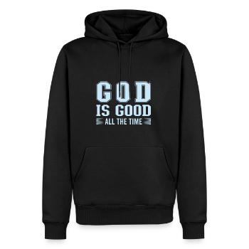 Gott ist Gut Kirche Glaube Christentum Heilig - Männer Premium Bio Hoodie - Schwarz - Vorne - Nico (187cm)