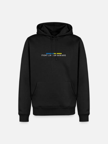 Kämpfe wie Ukrainer - Männer Premium Bio Hoodie - Schwarz