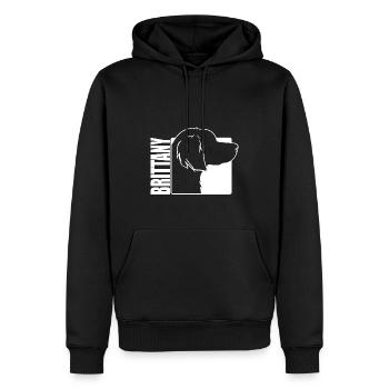 Brittany Spaniel Profil Hunde Hund Wilsigns - Männer Premium Bio Hoodie - Schwarz - Vorne - Nico (187cm)
