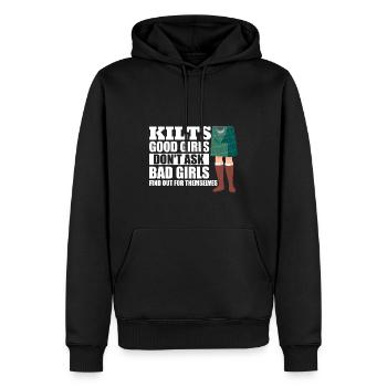 Kilt écossais disant jupe écossaise Écosse - Sweat à capuche Premium bio Homme - noir - Devant - Nico (187cm)