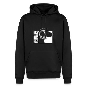 Weimaraner longhaar Profil Chiens Chien Wilsigns - Sweat à capuche Premium bio Homme - noir - Devant - Nico (187cm)