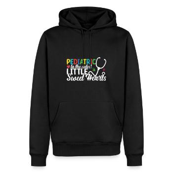 Infirmière pédiatrique - Sweat à capuche Premium bio Homme - noir - Devant - Nico (187cm)