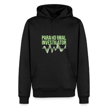 Geisterjagd Paranormal Investigator - Männer Premium Bio Hoodie - Schwarz - Vorne - Nico (187cm)