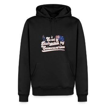 Retro Kasuar Vogel Vintage Kasuare - Männer Premium Bio Hoodie - Schwarz - Vorne - Nico (187cm)