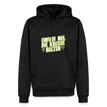 Einfach Mal die Kresse Halten Gartenlust Gärtner - Männer Premium Bio Hoodie - Schwarz - Vorne - Nico (187cm)