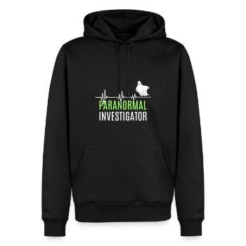 Geisterjagd Paranormal Investigator - Männer Premium Bio Hoodie - Schwarz - Vorne - Nico (187cm)