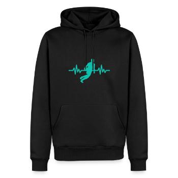 Haertbeat Basketball - États-Unis - Sports d’équipe - Cerceaux - Sweat à capuche Premium bio Homme - noir - Devant - Nico (187cm)