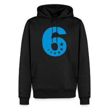 6th birthday - Men’s Premium Organic Hoodie - black - Front - Nico (187cm)
