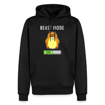 Beast Mode - Männer Premium Bio Hoodie - Schwarz - Vorne - Nico (187cm)