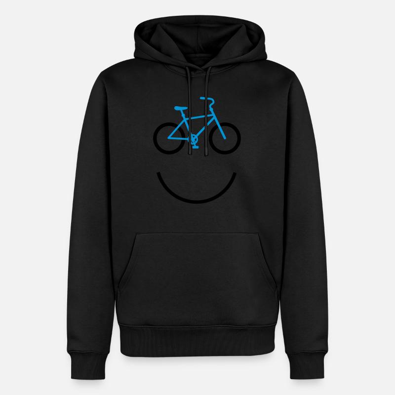 bicycle smiley - Männer Premium Bio Hoodie - Schwarz