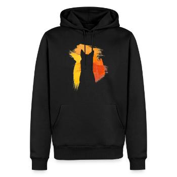 Kelpie-Schattenbild - Männer Premium Bio Hoodie - Schwarz - Vorne - Nico (187cm)
