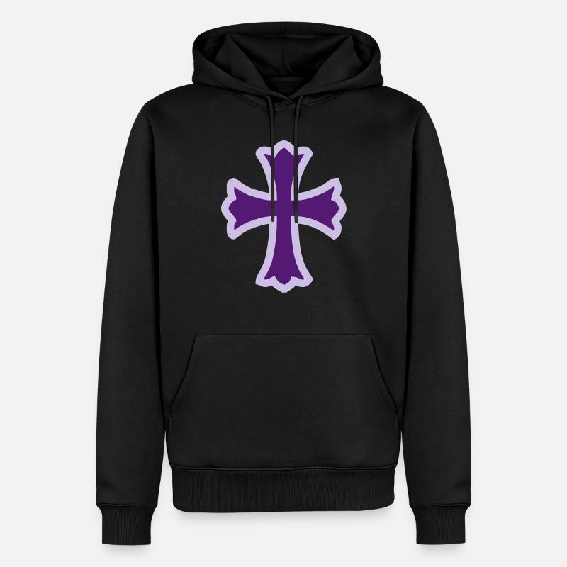 la croix - Sweat à capuche Premium bio Homme - noir