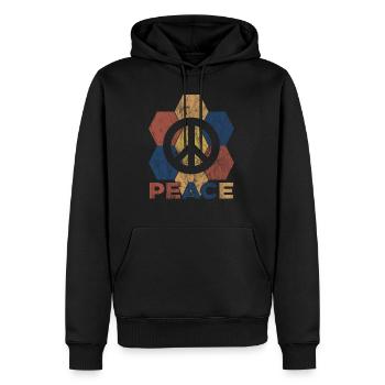 Frieden - Männer Premium Bio Hoodie - Schwarz - Vorne - Nico (187cm)