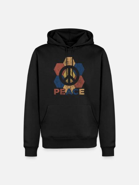 Frieden - Männer Premium Bio Hoodie - Schwarz
