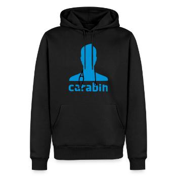 Carabin - Sweat à capuche Premium bio Homme - noir - Devant - Nico (187cm)