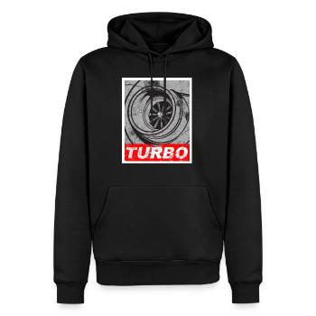 Turbo turbocharger boost boost pressure tuning gift - Men’s Premium Organic Hoodie - black - Front - Nico (187cm)