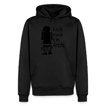 leck mich am arsch - Männer Premium Bio Hoodie - Schwarz - Vorne - Nico (187cm)