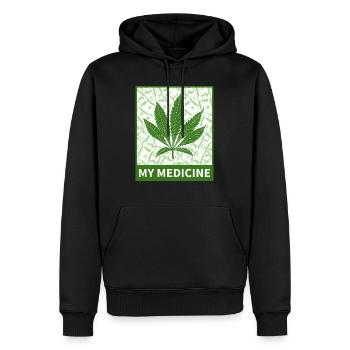 My medicine (cannabis) - Männer Premium Bio Hoodie - Schwarz - Vorne - Nico (187cm)