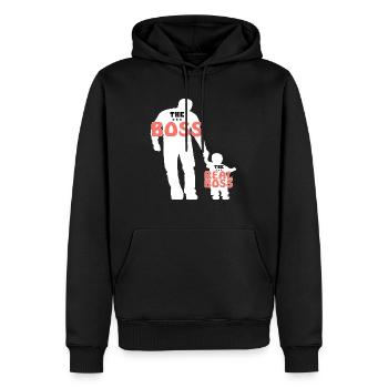 Real boss father and son - Men’s Premium Organic Hoodie - black - Front - Nico (187cm)