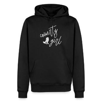 Country - Western - Linedance - Cowboystiefel - Männer Premium Bio Hoodie - Schwarz - Vorne - Nico (187cm)