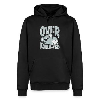 Sur Koala-Fied mignon jeu de mots animal zoo - Sweat à capuche Premium bio Homme - noir - Devant - Nico (187cm)