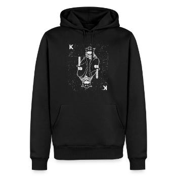 König Totenkopf Spielkarte Poker Karte Geschenk - Männer Premium Bio Hoodie - Schwarz - Vorne - Nico (187cm)