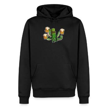 St. Patricks Day Beer Octopus Irish Shamrocktopus - Men’s Premium Organic Hoodie - black - Front - Nico (187cm)