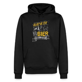 Blasmusik and beer I treat myself to beer tent - Men’s Premium Organic Hoodie - black - Front - Nico (187cm)
