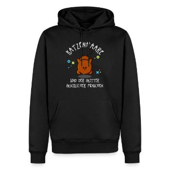 Katzenhaare Glitter gluecklich Mensch Leute Katze - Männer Premium Bio Hoodie - Schwarz - Vorne - Nico (187cm)