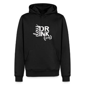 DRINKING - Männer Premium Bio Hoodie - Schwarz - Vorne - Nico (187cm)