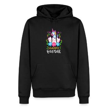 Einhorn - Einhörner - Geschenk - Frohe Ostern - Männer Premium Bio Hoodie - Schwarz - Vorne - Nico (187cm)