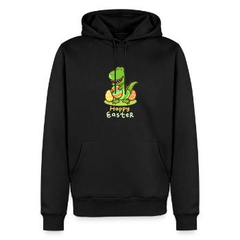 T-Rex - Easter - Happy Easter - Gift - Easter Egg - Men’s Premium Organic Hoodie - black - Front - Nico (187cm)
