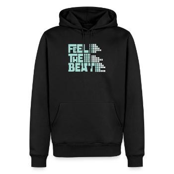 Feel the beat - Men’s Premium Organic Hoodie - black - Front - Nico (187cm)