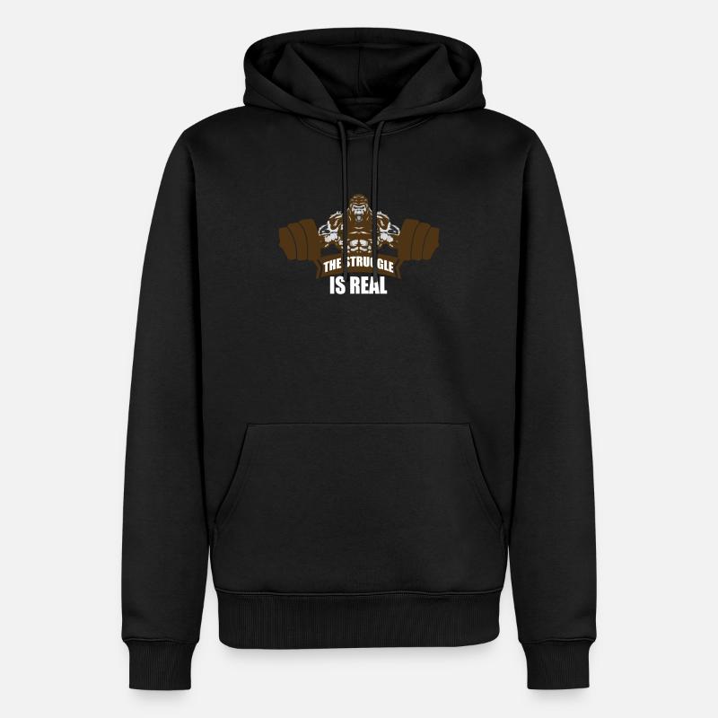 The struggle is real - Männer Premium Bio Hoodie - Schwarz